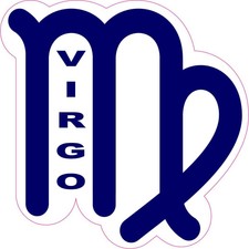 4in x 4in Labeled Virgo Symbol Vinyl Sticker Car Truck Vehicle Bumper Decal
