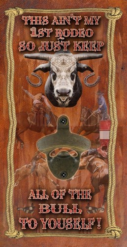 Wall Mounted BOTTLE OPENER KEEP THE BULL TO YOURSELF Brand New - Picture 2 of 6