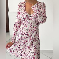 NWT ZARA Printed Satin Effect Mini Dress Multicolored 2606/133 Size XS