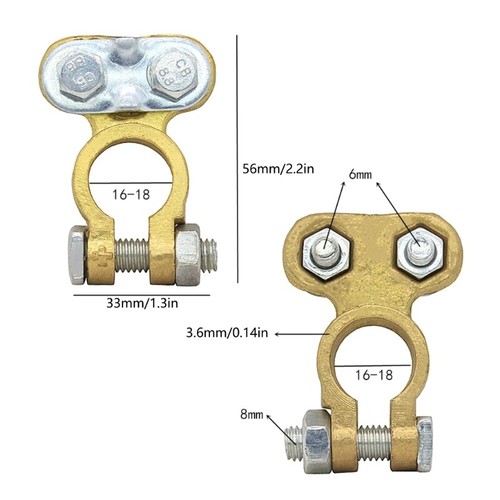 Brass Battery Post Clamp Power Distribution Solution Battery Terminals Clamp - Picture 8 of 8
