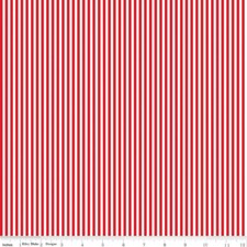 Fat Quarter Riley Blake 1/8 Stripe Red Cotton Quilt Fabric