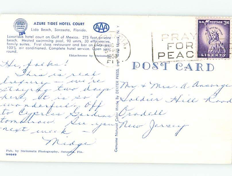 Pre1980 MOTEL SCENE Sarasota Florida FL make an offer hk1021 eBay