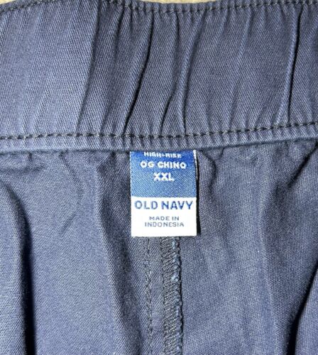 NWT Old Navy OG Chino Shorts Woman's XXL Blue High Rise Pockets Elastic Waist - Picture 3 of 4