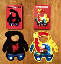 Rockstar Baby Bibs DAVID BOWIE  WOODSTOCK Terrycloth Bib Babero Bavette NEW NIB