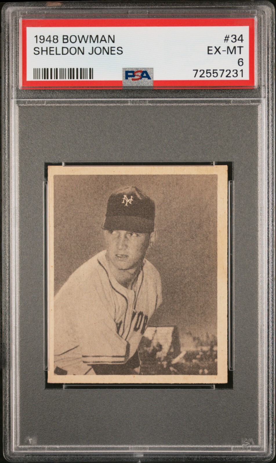 PSA 6 EX MINT 1948 BOWMAN SHELDON JONES #34 GIANTS 57231 SD272