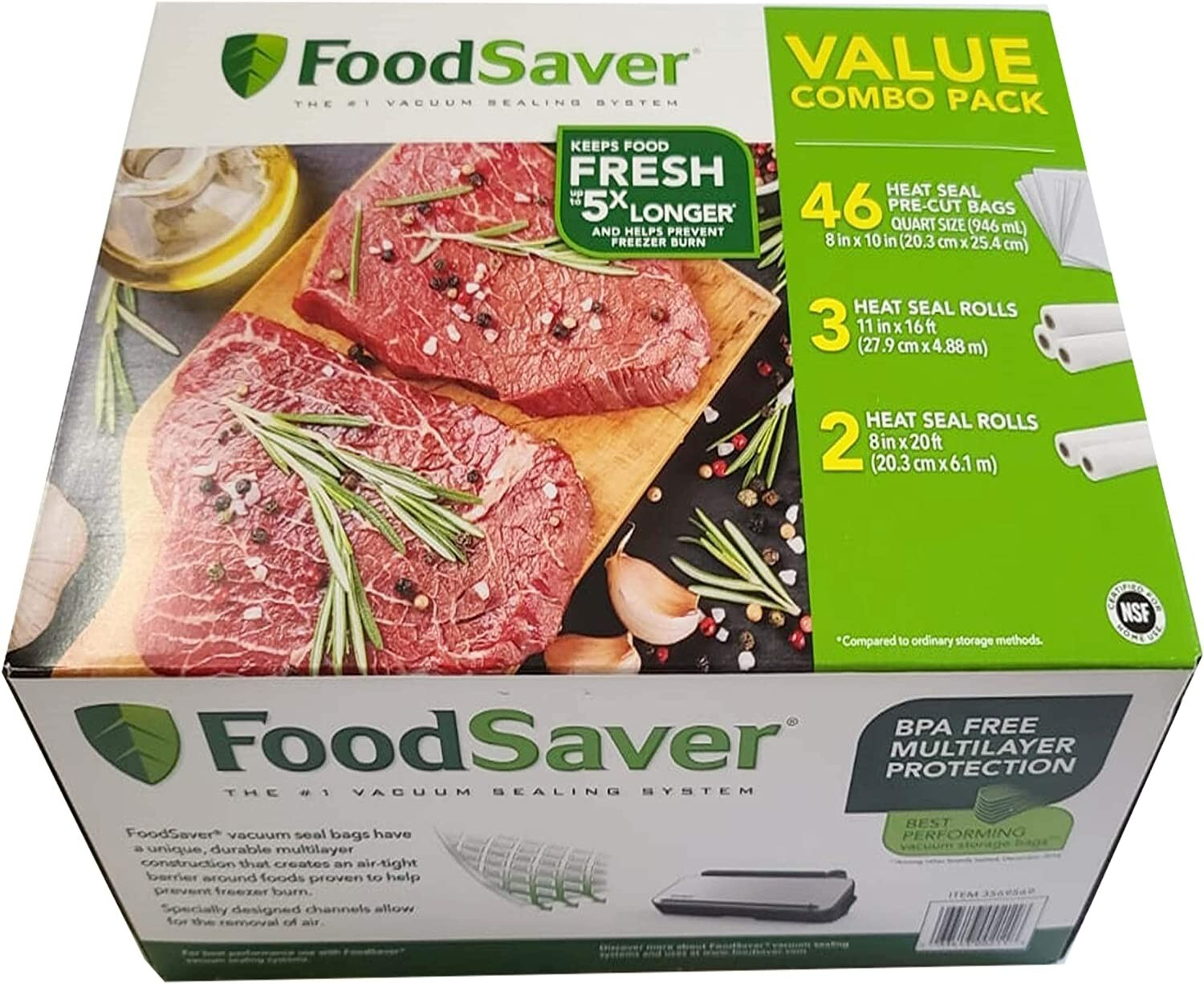 FOODSAVER VACUUM SEALER BAG & ROLL COMBO PRECUT BAGS + ROLLS VALUE PACK