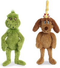 Aurora World Plush - Dr. Seuss - Max 18in with Dr. Seuss - Grinch 18in