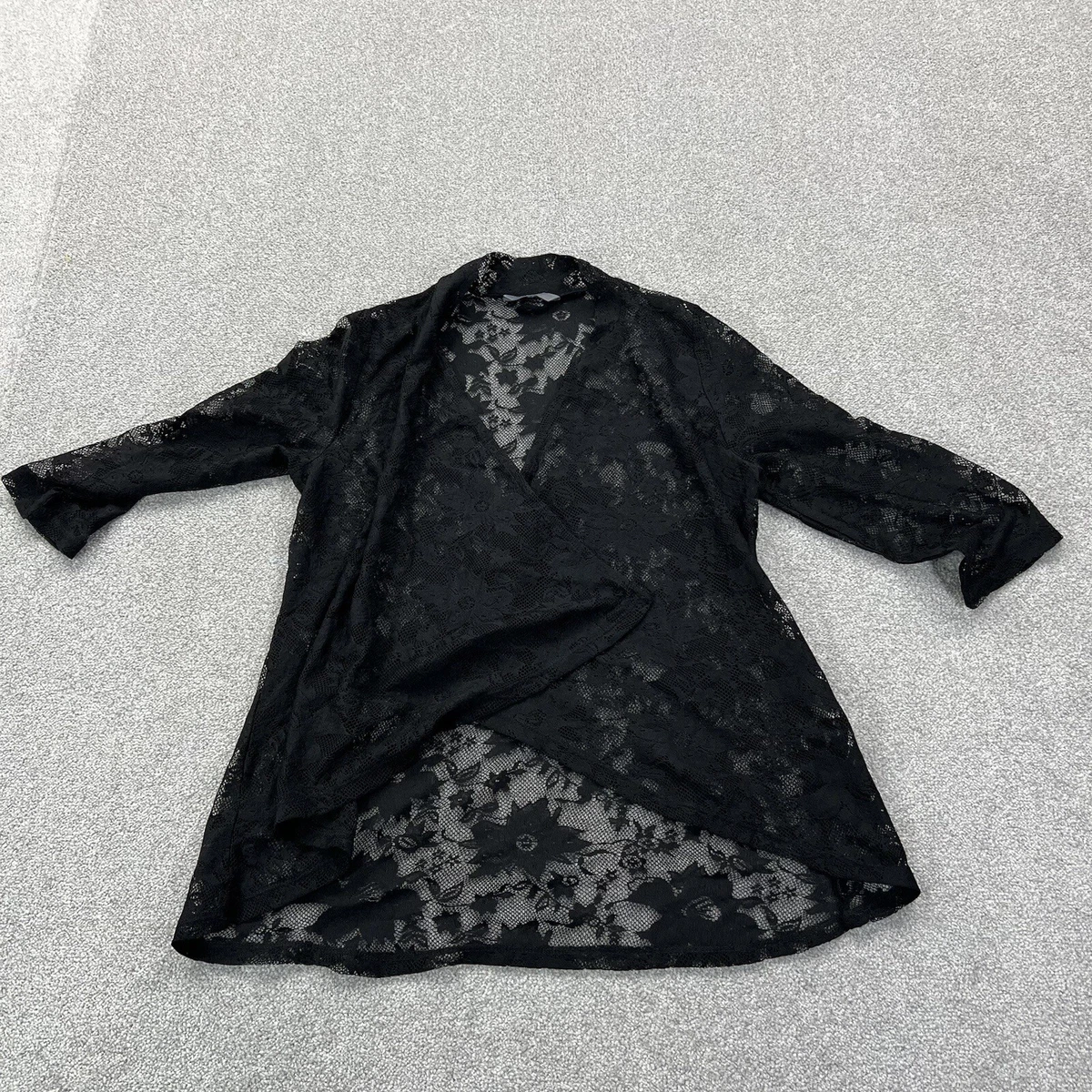 Long sheer top cardigan black
