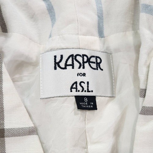 Vintage Kasper for A.S.L. Plaid Blazer Size 8 - Picture 4 of 8
