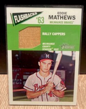 2012 Topps Heritage Baseball Flashbacks Stadium Relics Eddie Mathews #FR-EM HOF