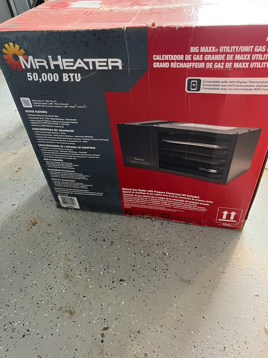 Mr. Heater F260550 Big Maxx MHU50NG Natural Gas Unit Heater 50.000 BTU NEW  AS IS | eBay