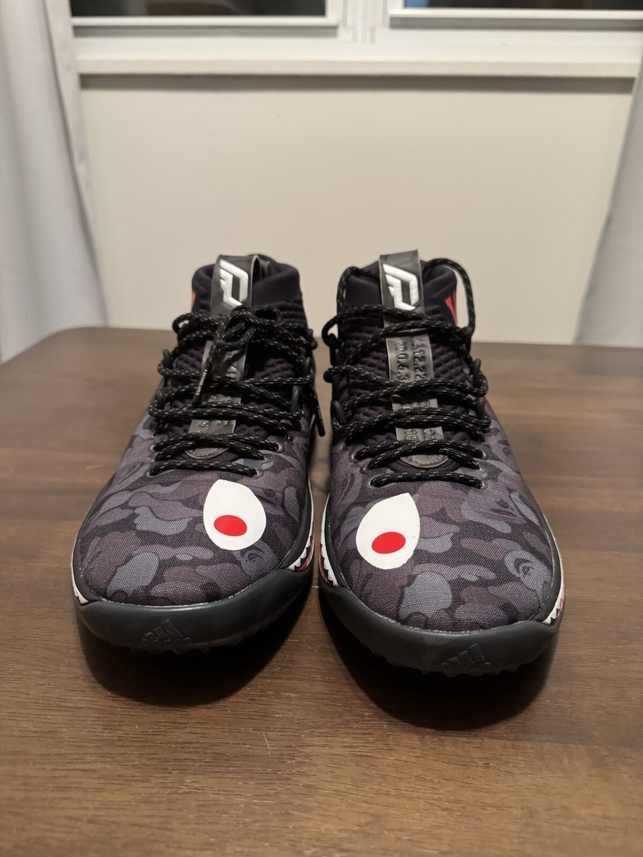 Size 10 - adidas Dame 4 x A Bathing Ape Black Camo 2018 
