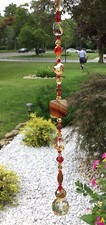 Healing Gemstone Banded Agate Crystal Suncatcher/Prism W/Swarovski Elements USA