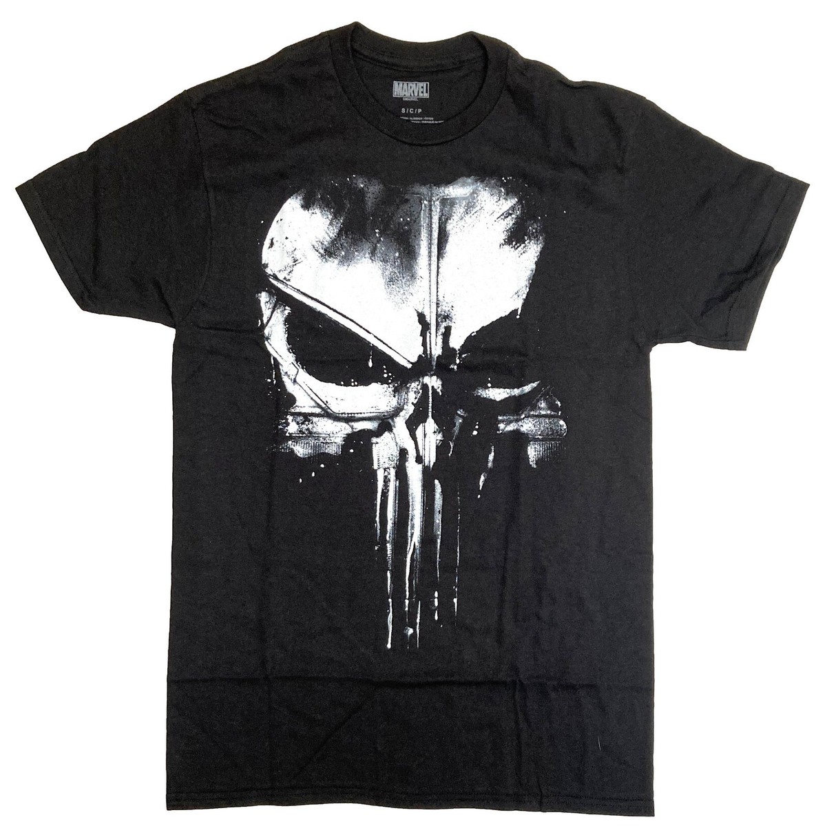 Marvel Punisher Dirty Skull Men's Black T-Shirt New | eBay