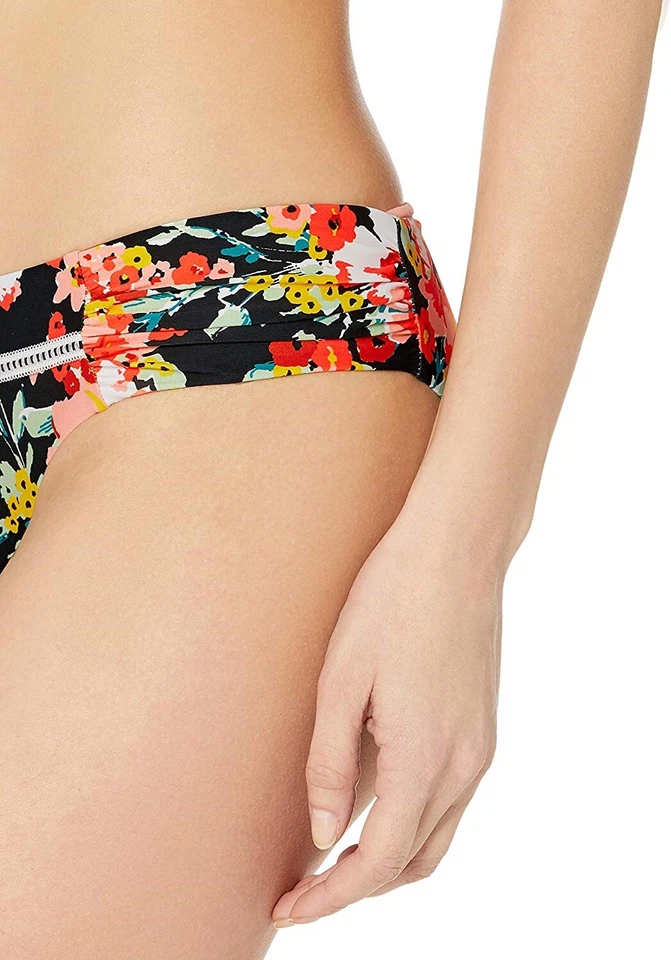 Traje de baño de bikini hipster fruncido lateralmente 170743 Lucky Brand para mujer talla M Foto 2 de 3