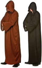 Mens Halloween Hooded Robes Grim Reaper Scary Fancy Dress Accessory