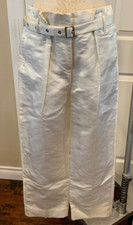 Giorgio Armani White Silk Paperbag Belted Waist Pants, Size 40, NWT  2595