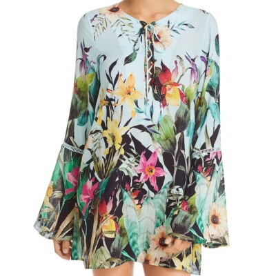 NWT Nanette Lepore 'Bloom Botanical' Swim Cover-Up Tunic Dress Sz M
