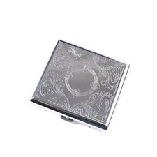 Caja de bolsillo plateada de acero inoxidable y metal para cigarrillos tabaco