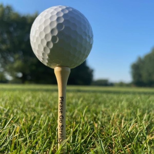 Funny Golf Tees "Please Go Straight" 2.75 inch Large Bamboo 100 Pack - Picture 3 of 5