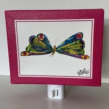 Very Hungry Caterpillar night light Butterfly Eric Carle Canvas Oopsy Daisy EUC