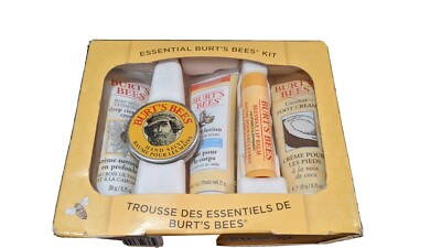 Burt's Bees Essential Skin Care Gift Box Lips Balm Hand Feet Lotion Cream