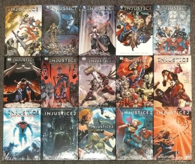 DC INJUSTICE Lot of 15 HC Books (see photos for volumes)