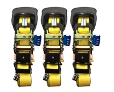 3-PK 1.5in x 15ft Ratchet Tie Down 3300LBS Break Strength 1100LBS Work Limit