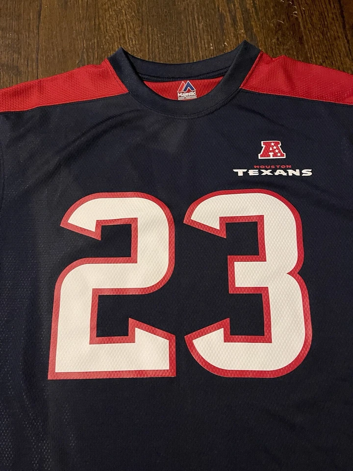 Camiseta de los Houston Texans para hombre XL azul #23 Arian Foster ropa del equipo de la NFL majestuosa Foto 3 de 4