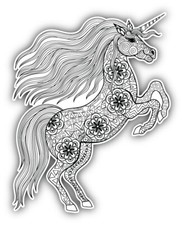 Patterned Unicorn Car Bumper Sticker Decal "SIZES''