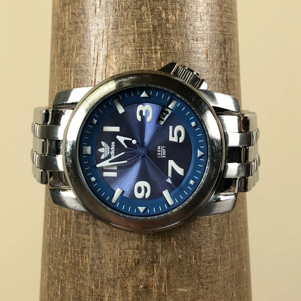 Relógio Adidas masculino ADH1313 moda data tom prata quartzo analógico 37mm 7 1/4" - Imagem 2 de 4