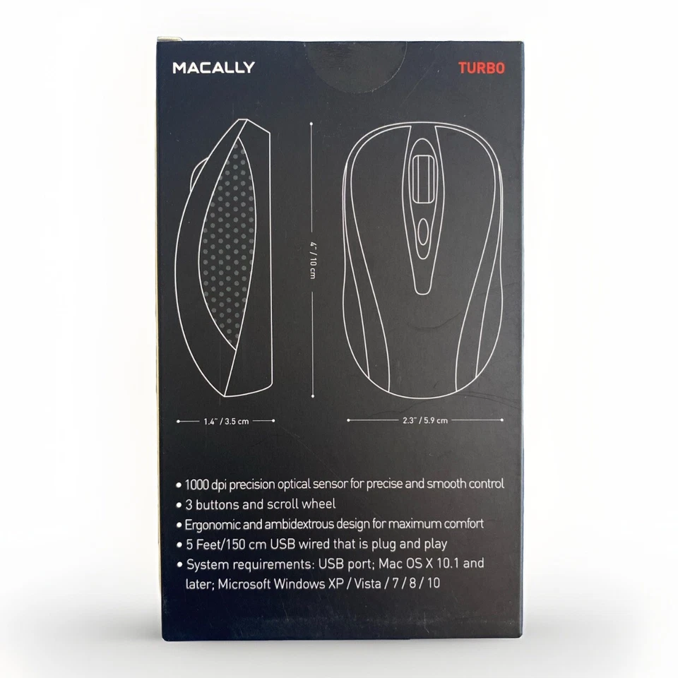 3 Button Optical USB Mouse by MACALLY  [ for Mac OS / or Windows] - Image 4 of 4
