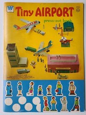 Vintage Tiny Press Out Airport Punch Book Paper Doll Toy Mini Model Planes 1974