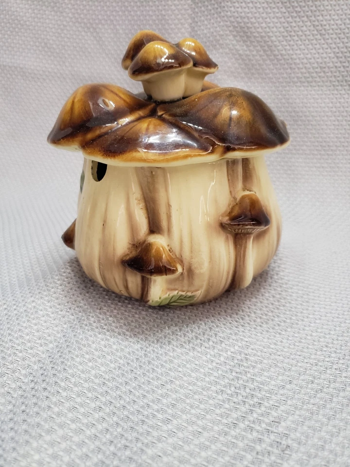 Vintage Homco cerâmica cogumelo tampa tigela de açúcar vasilha tureen (D) - Imagem 3 de 4