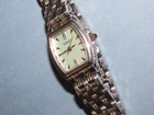 Vtg SEIKO RUNS SAPPHIRE CRYSTAL DIAMOND TANK WATCH MOP DIAL GOLD SILVER TONE