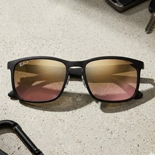 New Ray-Ban RB4264 Chromance Polarized Sunglasses Matte Black Authentic