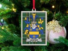 Lester Irish Family Crest Christmas Ornament
