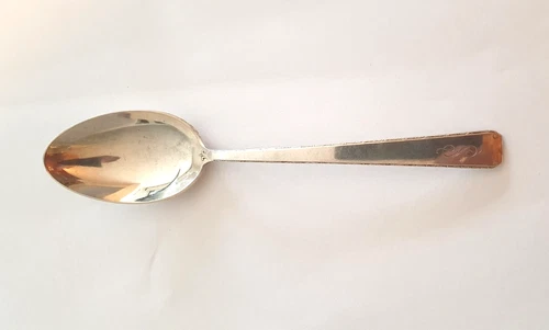 Old Lace Towle Sterling ( Silver )  oval desert spoon, 6 3/4" monogrammed " S "