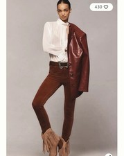 NWT Anthropologie 32 TALL Rosewood Pilcro Corduroy High-Rise Skinny Jeans