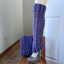 Thistle Leg Warmers OSFM crochet warm thick chunky over knee dance premade