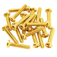 Musiclily 20Pcs Gold 3.5x20mm Metric Thread ST Guitar Single Coil Pickup Screws