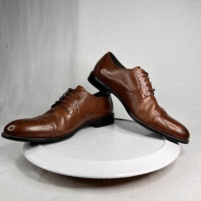 Stacy Adams Granville Lace-Up Oxfords in Cognac Brown Stacy Adams Granville Perforated Cap-Toe Oxfords Men main image 2