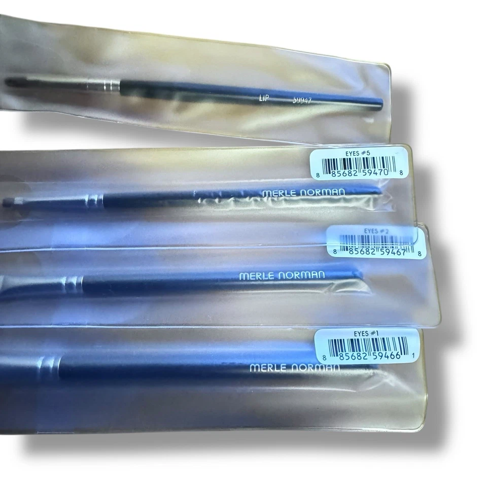 Juego de brochas cosméticas Merle Norman ojos #1, #2, #5 y aplicación de maquillaje de labios nuevo Foto 3 de 4