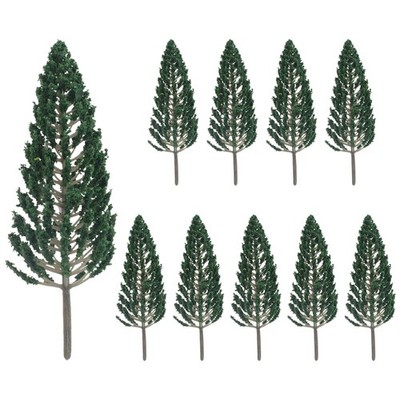 10Pcs Pine Trees 1:25 Model Train Railway Building Green Model Tree for O G7296