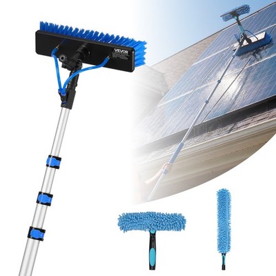 VEVOR Solar Panel Cleaning Kit Water Fed Pole Kit 20 ft Brush Soap Dispenser