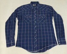 Vintage 90s Wrangler Long Tail Shirt Mens 16 36 Western Pearl Snap Cowboy 194