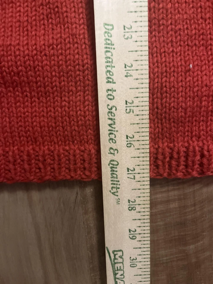 Suéter hecho a mano Fair Isle para mujer mediano rojo nórdico cuello alto tejido pulóver Foto 4 de 4