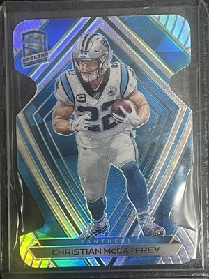 2020 Panini Spectra - Christian McCaffrey #95 Neon Blue Prizm Die-Cut /50