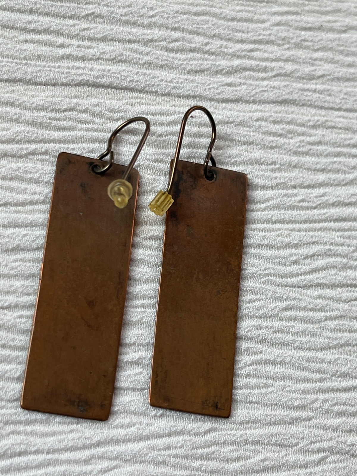 Long Solid Copper Rectangles w Abstract X’s and B… - image 5