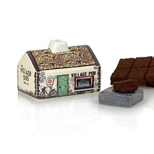 Irish Pub Torfduft Set – Handgefertigtes Cottage aus Keramik mit Steinbrenner un